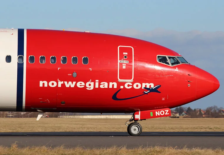 Norwegian jet plane in Norway