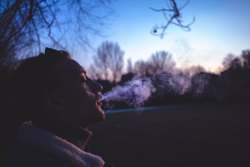 Norwegian man smoking in public