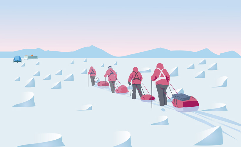 Polar exploration concept to the South Pole