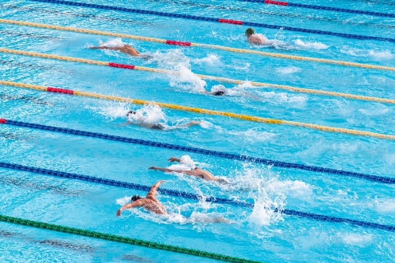 swimmers in the pool