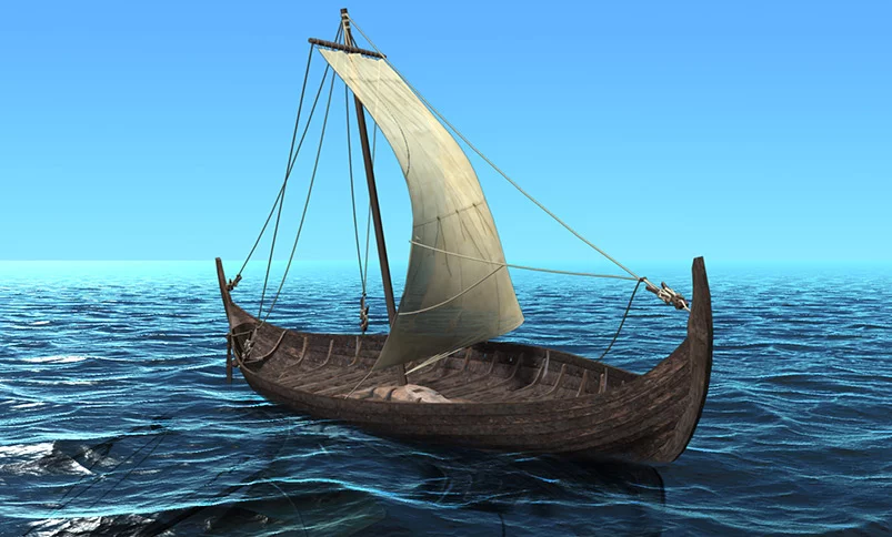Illustration of the Tune Viking ship