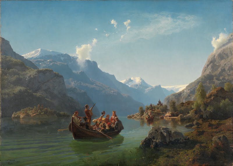 Bridal Voyage on the Hardanger Fjord_Hans Gude and Adolph Tidemand_photo by Borre Hostland Nasjonalmuseet-2