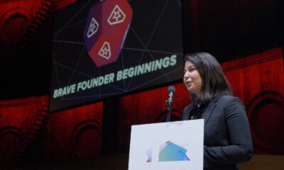 Maria Amelie speaking at the Nordic Startup Awards