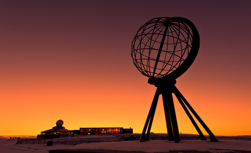 Nordkapp in Norway during sunset