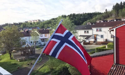 Flag at home on Norway National Day