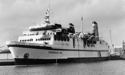 The MS Scandinavian Star showing the fire damage after the disaster at sea