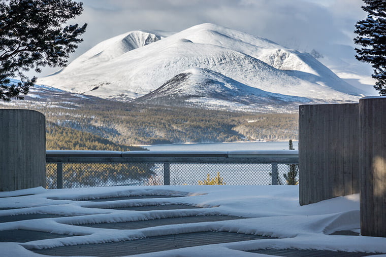 The Sohlbergplassen rest stop and viewpoint at Rondane National Park, Norway