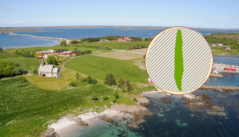 The Viking ship grave scan on Edøy Island off the coast of Norway