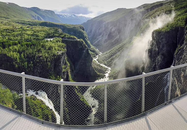 The existing viewpoint at Vøringsfossen, Norway