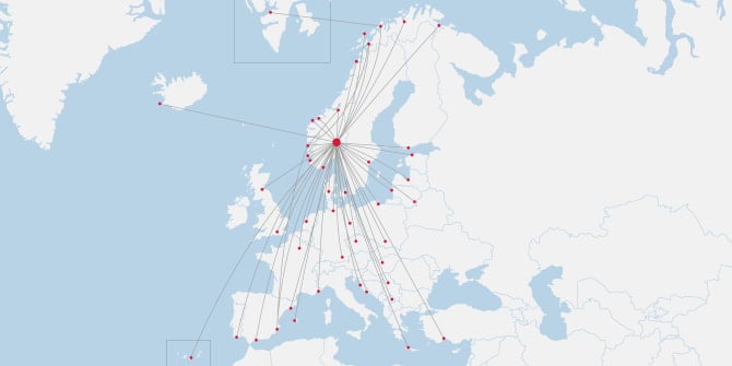Norwegian Air temporary route map