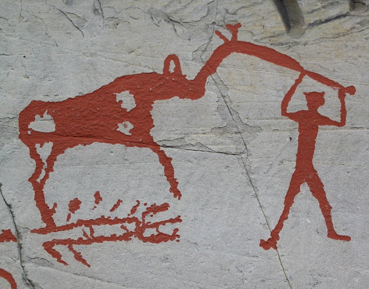 Close-up of a petroglyph at Alta, Norway