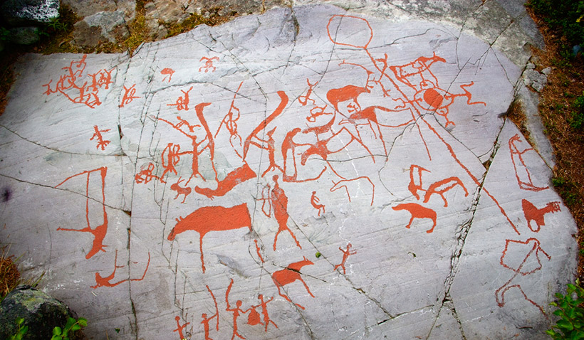 Ancient rock carvings in Alta, Norway. Photo: David Nikel.