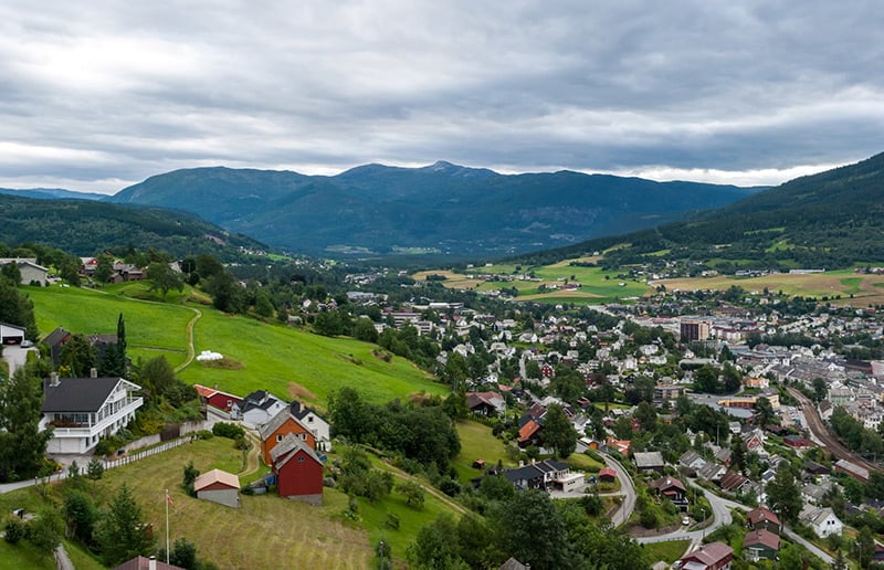 Panorama of Voss in western Norway