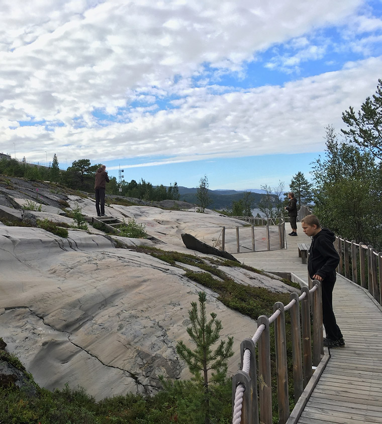 Wooden path around the Alta Rock Art Centre in Norway