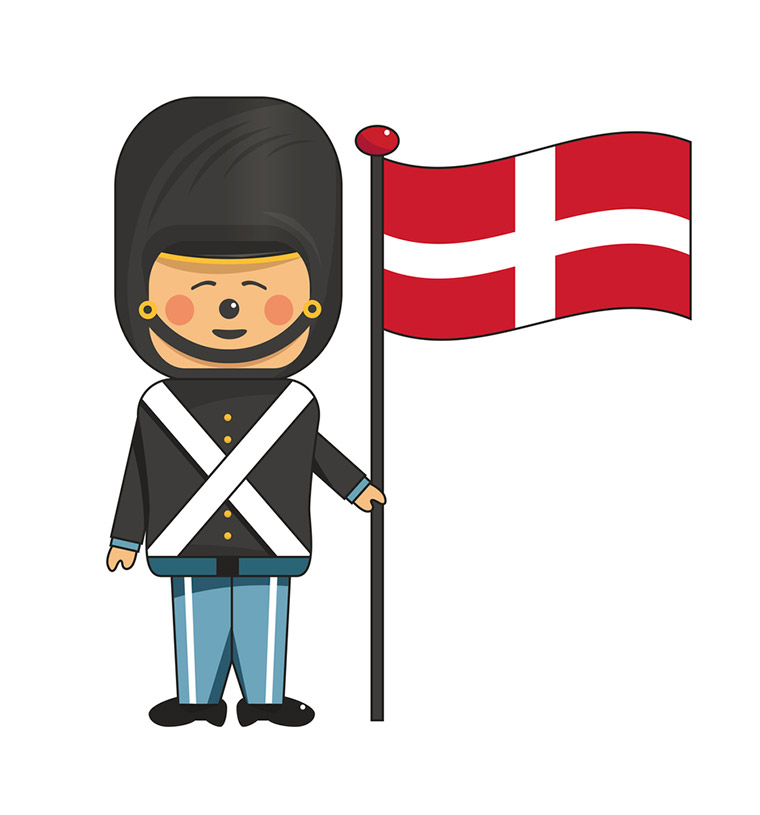 A happy Danish guard