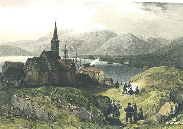 Historic Hammerfest, photo from 1838