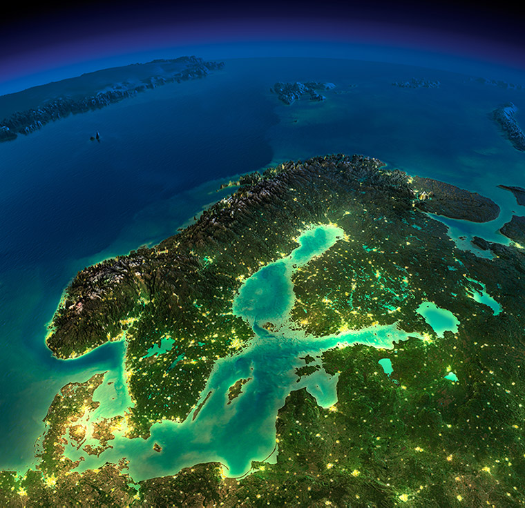 Northern Europe from space