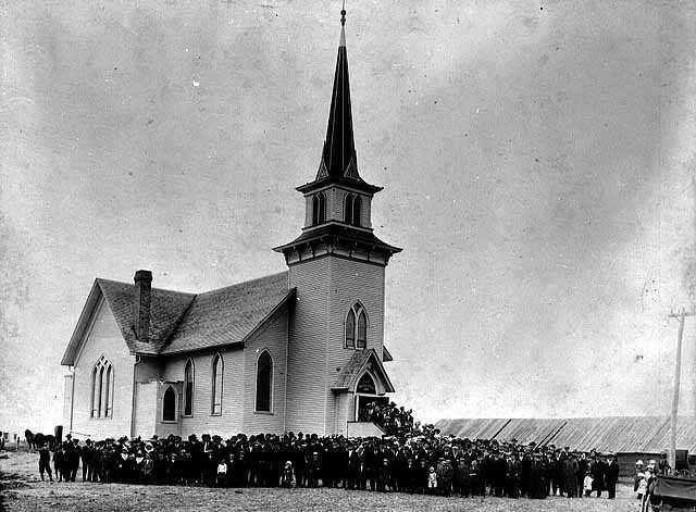 St. Lucas Norwegian Lutheran Church in Minnesota, circa 1900