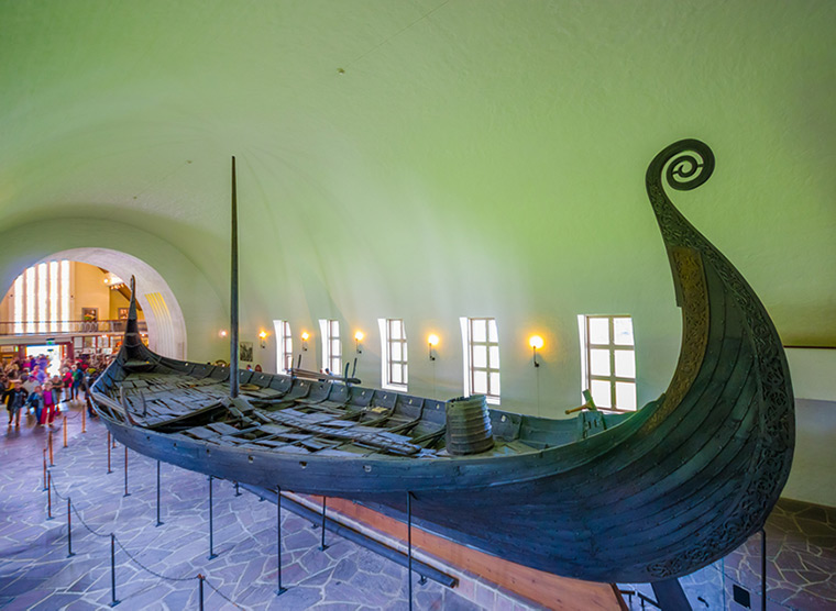 The Oseberg ship in Oslo's Viking ship museum