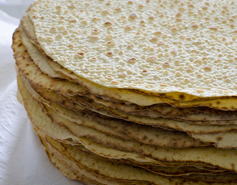 A pile of traditional lefse just baked in Norway