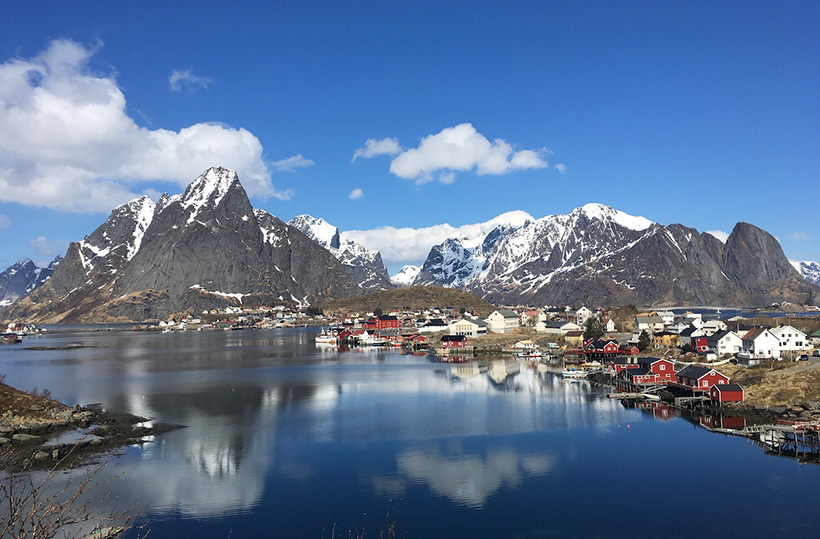 Panorama of Reine in Norway's Lofoten islands