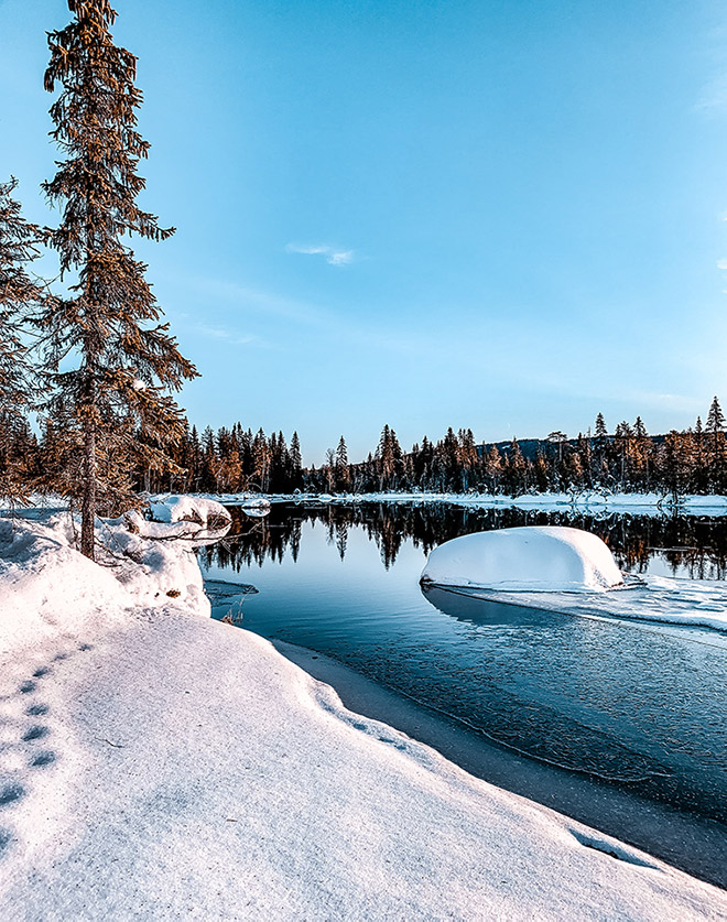 Winter scene in Lillehammer, Norway