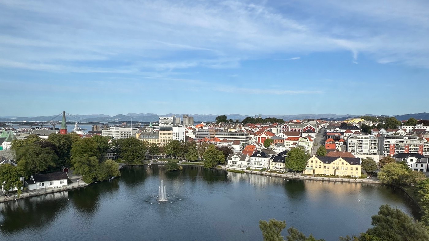 Central lake in Stavanger city. Photo: David Nikel.