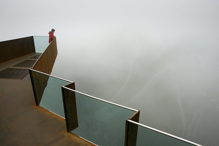 Foggy conditions at Trollstigen in Norway