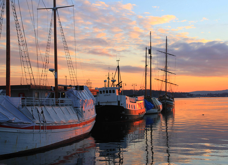 Boats in Oslo harbour