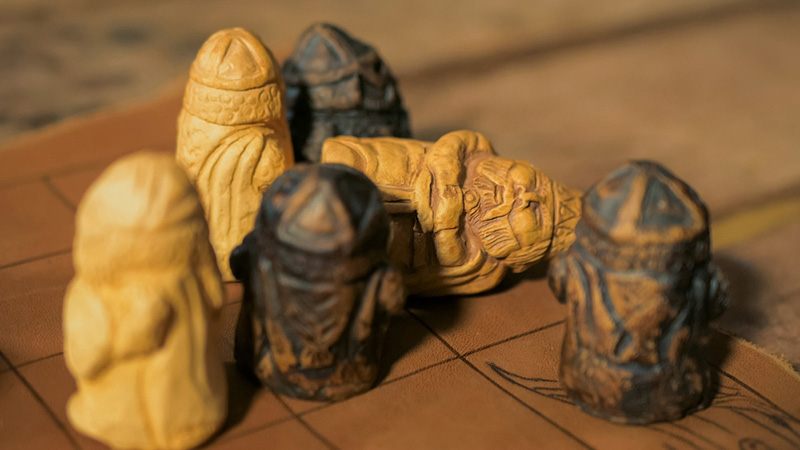 Tafl board game pieces