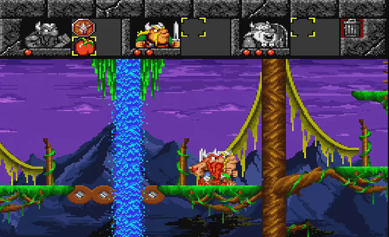 A screenshot of the SNES video game The Lost Vikings