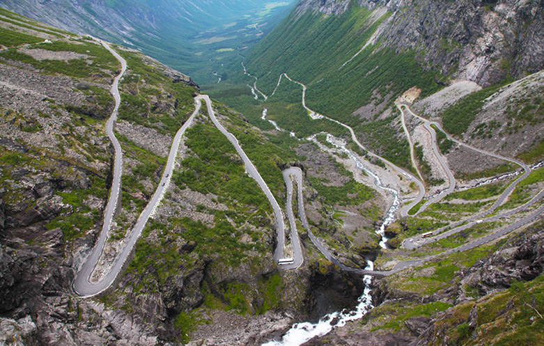 The Trollstigen mountain pass in western Norway