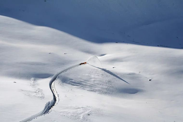 Snow clearance at Trollstigen in the spring before the road's opening