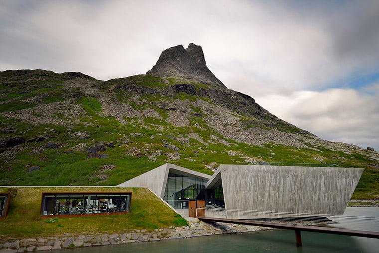 The eye-catching visitor centre at Trollstigen