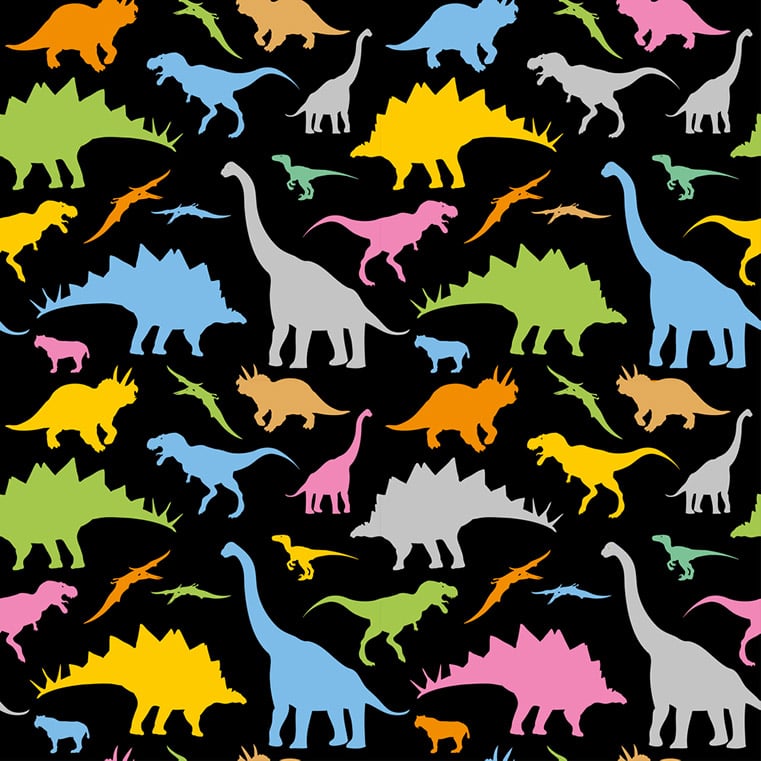 A coloured dinosaur pattern