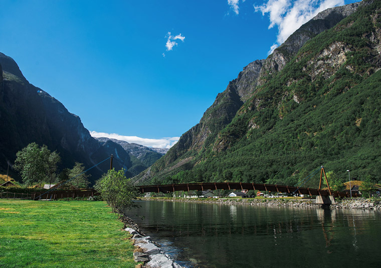 Gudvangen village bridge in western Norway