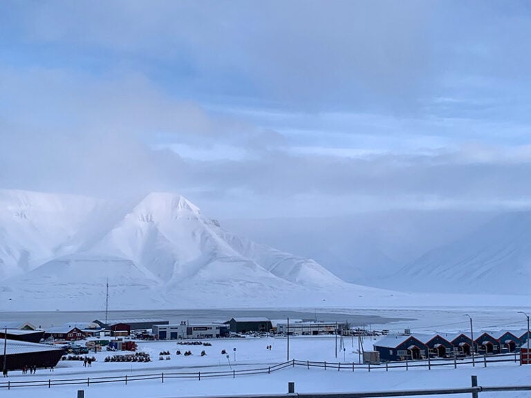 Longyearbyen university campus and the spectacular backdrop