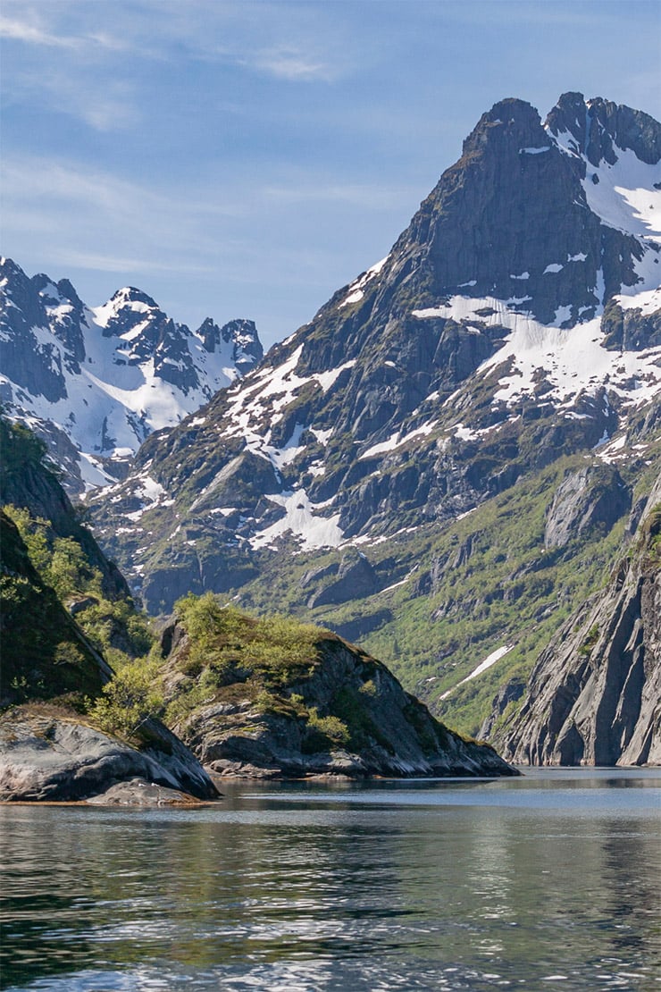 The mountainous entrance of the Trollfjord in Norway
