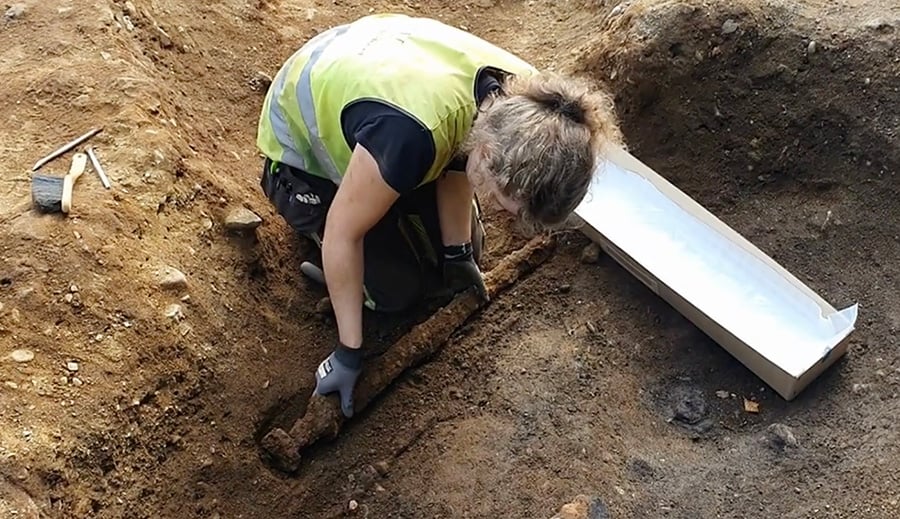 The Viking sword was discovered by archaeologists in a grave in central Norway
