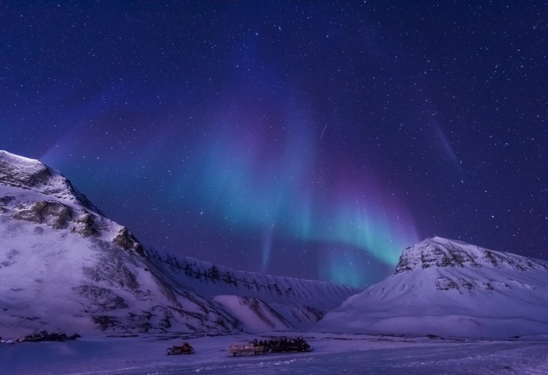 Northern lights above Spitsbergen