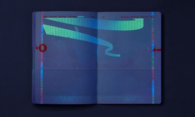 The new Norwegian passport under UV light