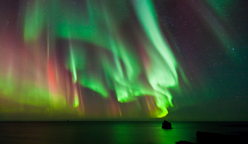 A spectacular northern lights display in Norway