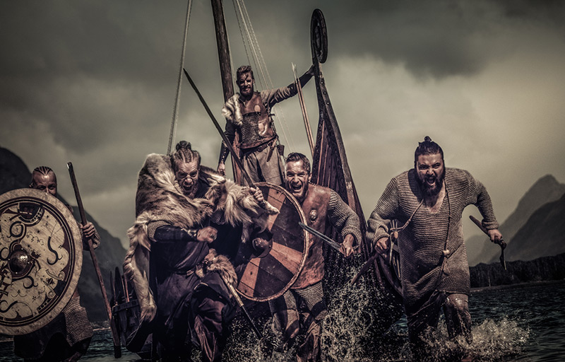 Viking raiders at Lindisfarne