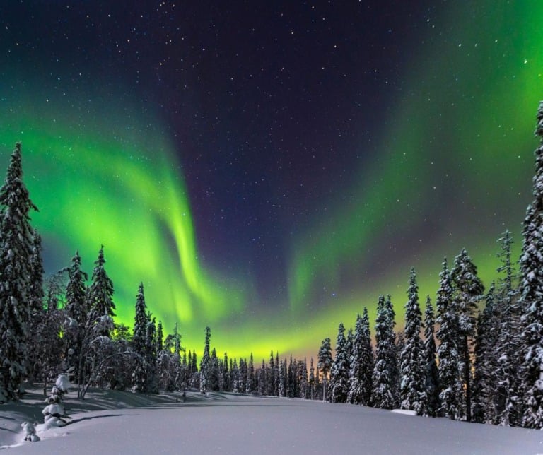 Northern lights in Arctic Finland.