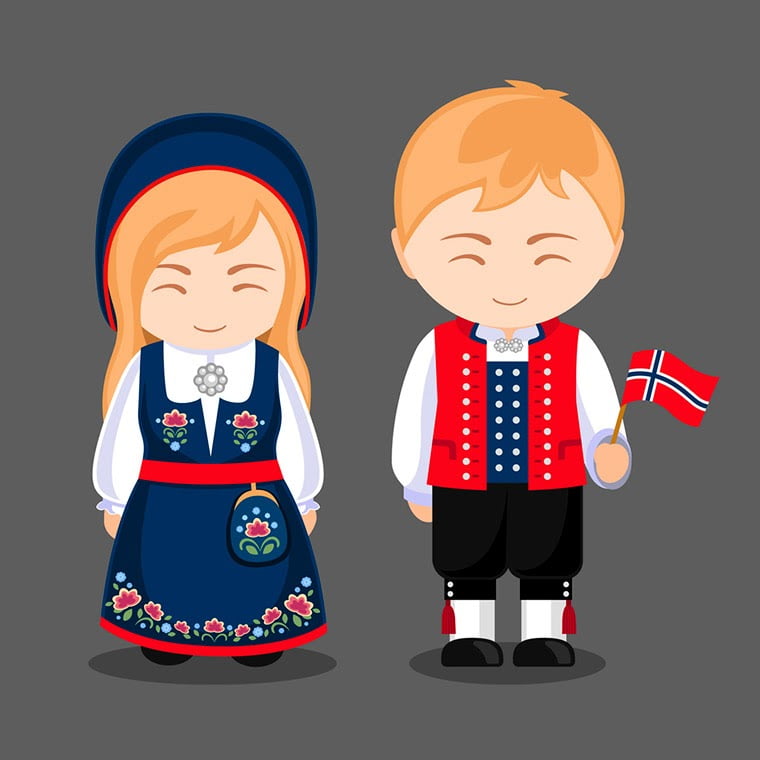 Norwegian national dress cartoon