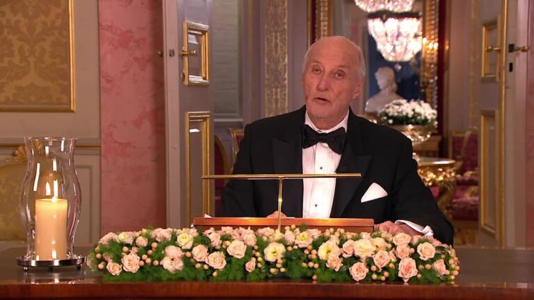 The King of Norway giving his New Year’s Eve address to the nation