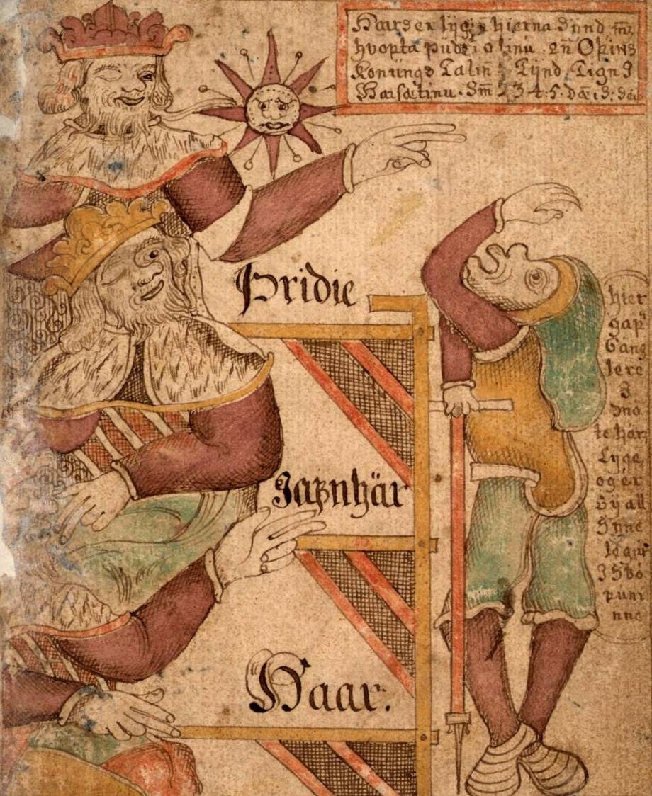 Illustration from Icelandic manuscript Manuscript Gylfi 1