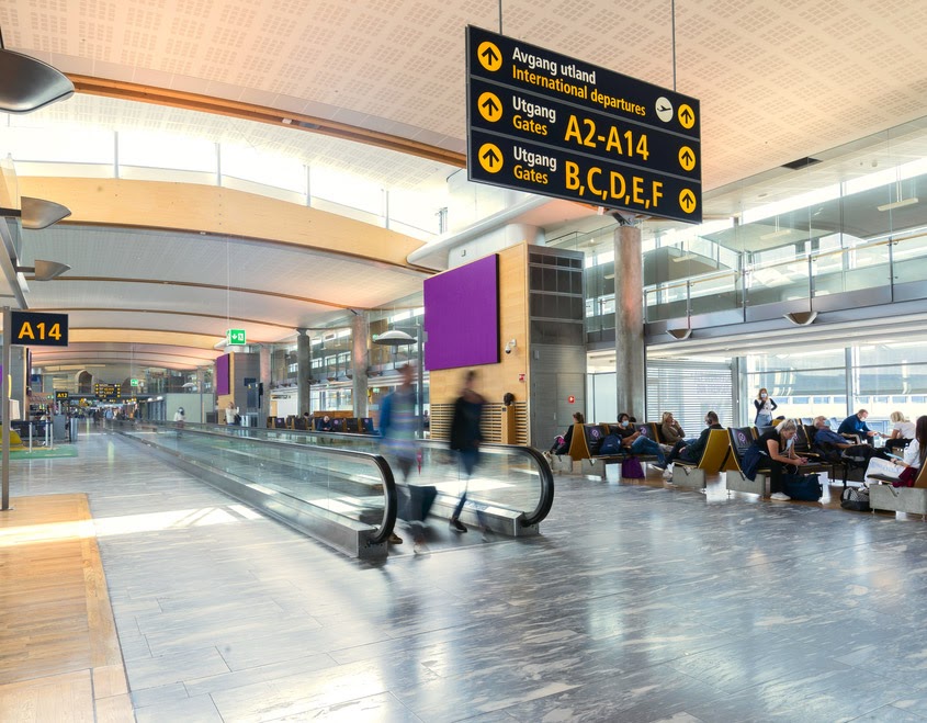 Interiør på Oslo lufthavn