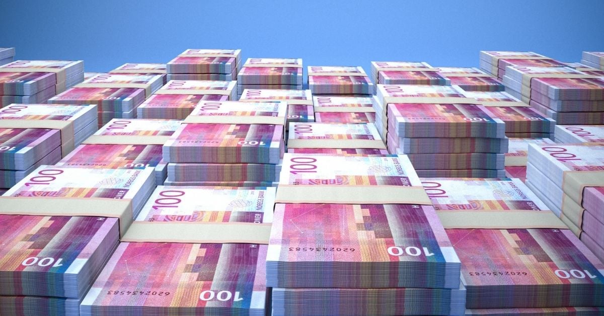 Pile of Norwegian money for tax