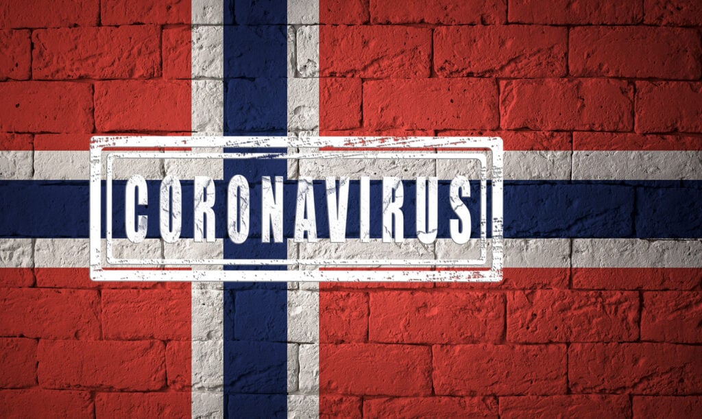 Coronavirus on a Norway flag